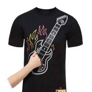 Playable Electronic Rock Guitar Shirt & Amp Sz M/L